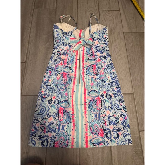Lilly Pulitzer Shelli Dress Stripes Streamers Sz 2 Tie Back - Picture 7 of 13